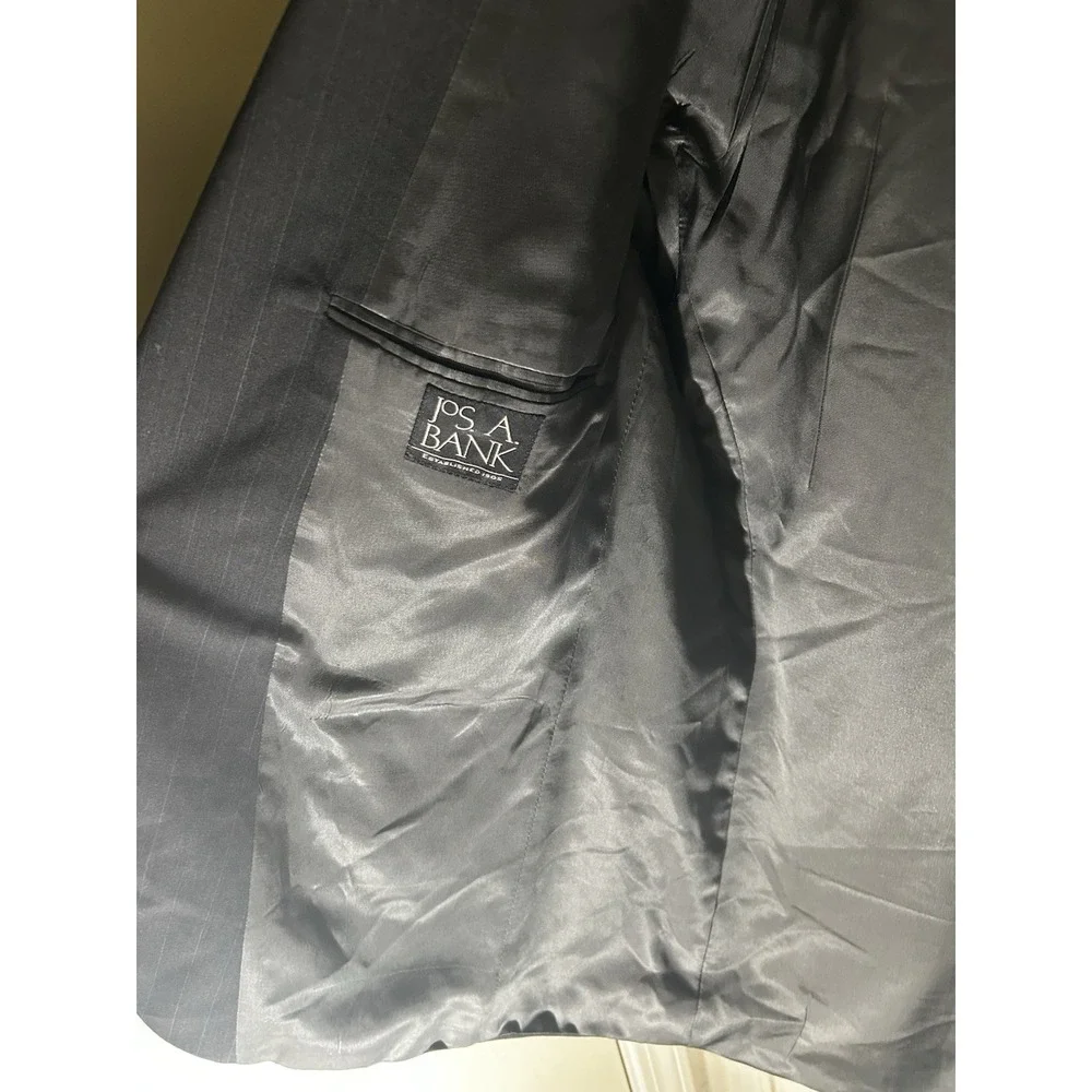 Jos A Bank 44R Charcoal Gray 100% Wool 2 Button Blazer Sport Coat‎ Mens